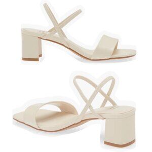 Jeffrey Campbell Adapt Sandals Slingback Cream Block Heel Sandals Size 6.5